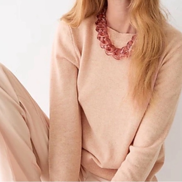 J. Crew - Cashmere Classic-Fit Crewneck Sweater (Blush) - Picture 5 of 5